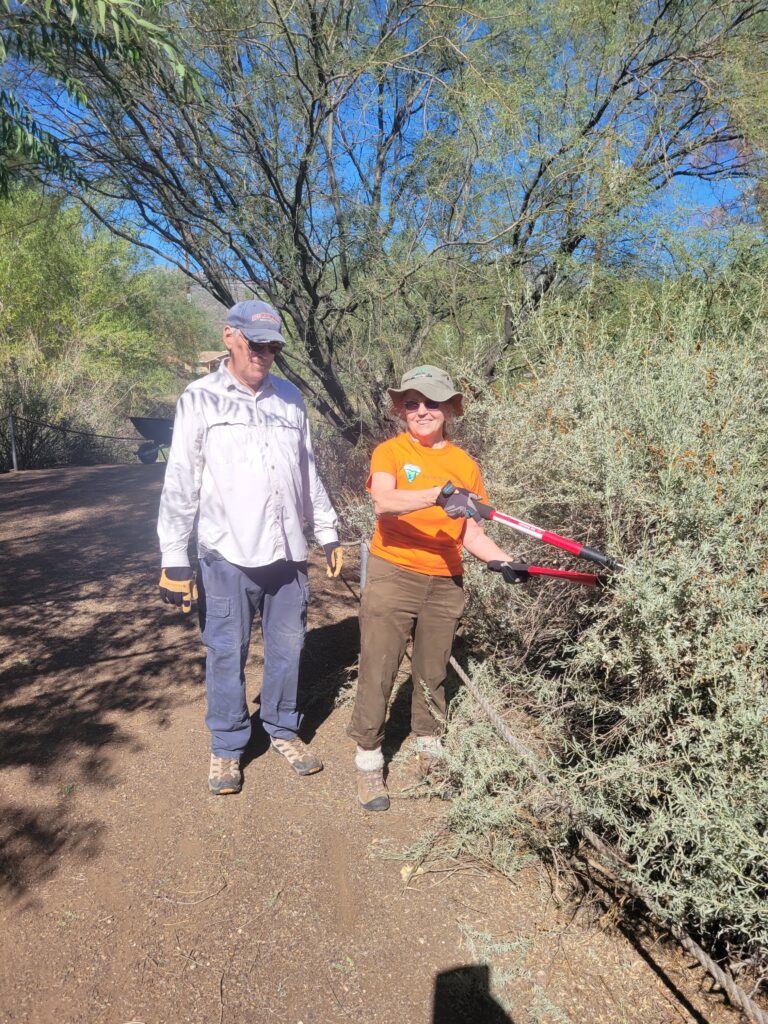 Bob and Ann Triming along the trail